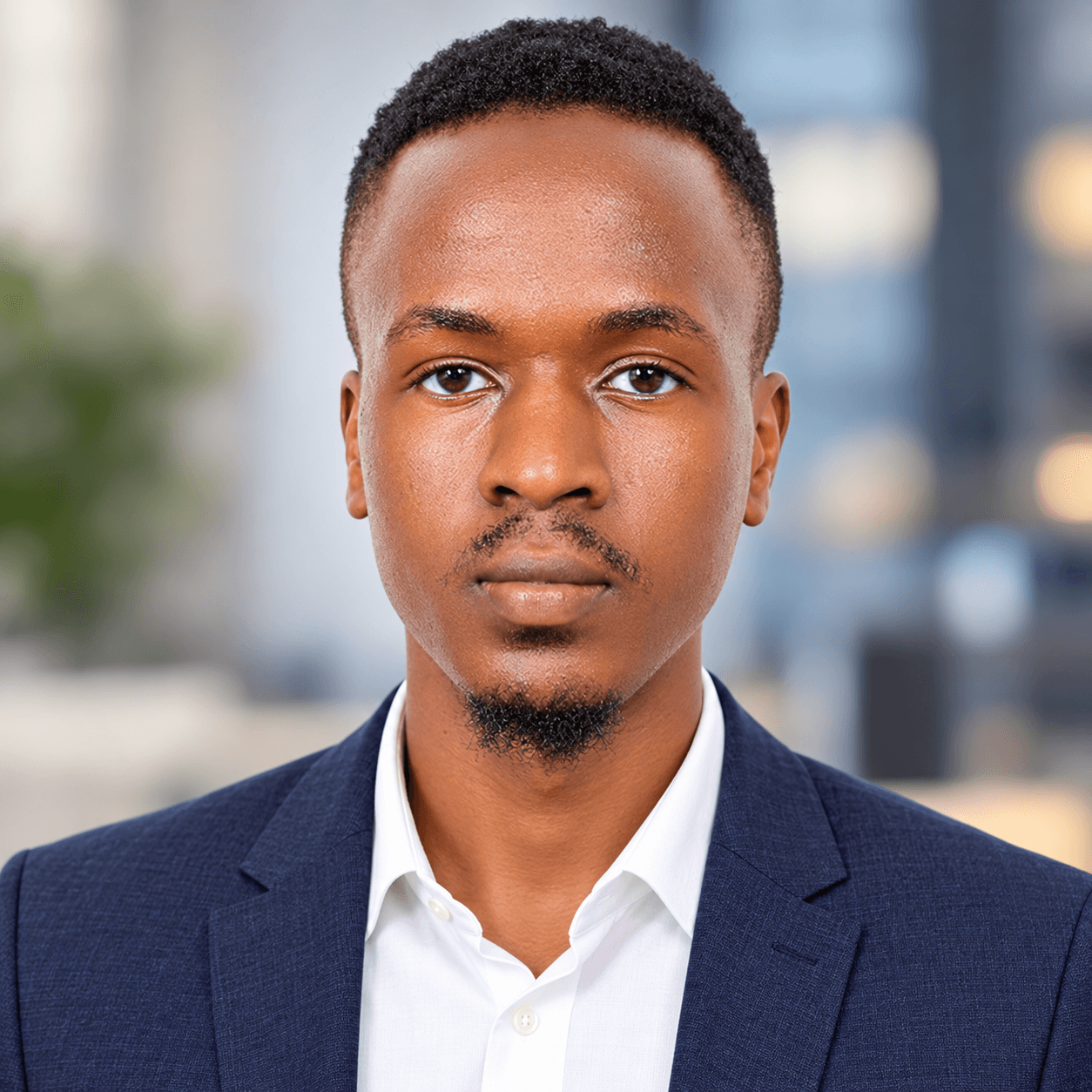 Festo Wampamba wearing a navy jacket